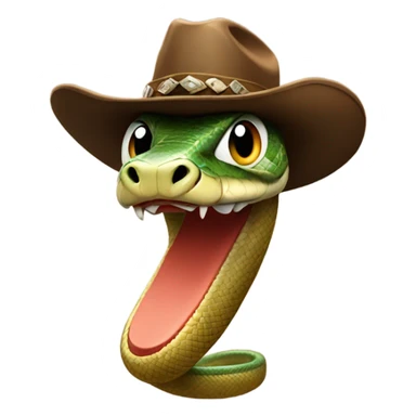 Snake wearing a cowboy hat sticker