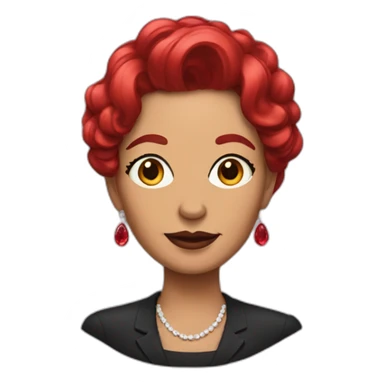 woman politician with ruby hair sticker
