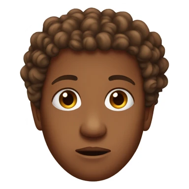 Brown skin curly head doing side eye face sticker