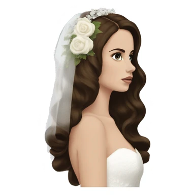 Lana del Rey side profile bride sad  sticker