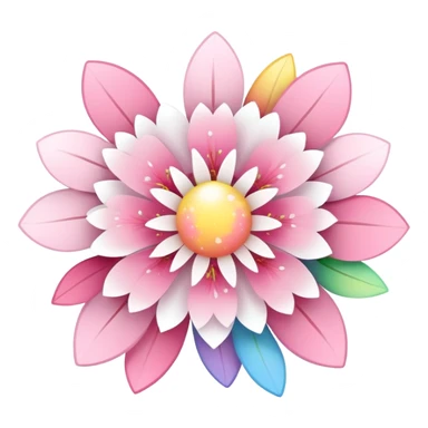 Cute Pastel pink and white Cherry Blossom Sakura Starburst Rainbow Planey sticker