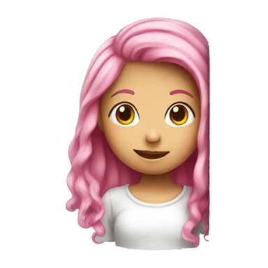 girl with pink hair hanging on a pole sticker