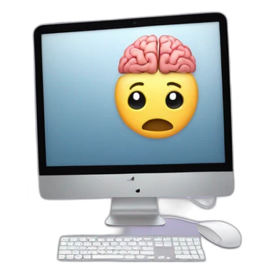 iMac with brain on screen sticker