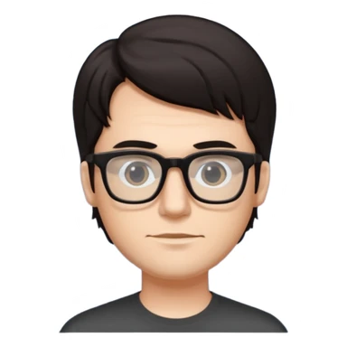 white guy with rectangular glasses dark hair sticker