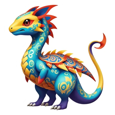 exotic fantasy-creature-Fakémon-Pokémon, full body, with random markings sticker