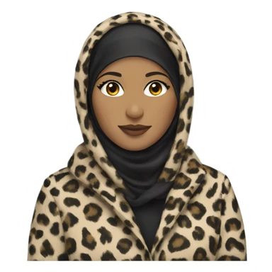 hijab in leopard coat sticker