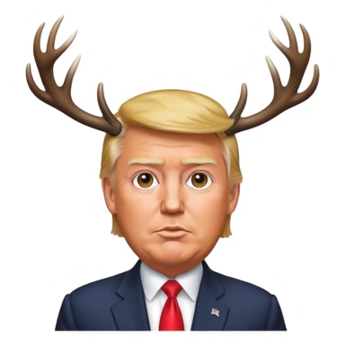 Trump with deer antlers sticker