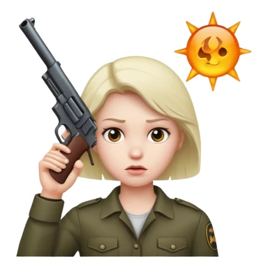 crazy look with gun to head  sticker