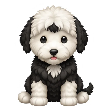 Black and white goldendoodle puppy sticker