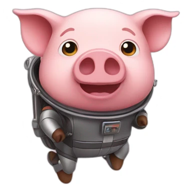 pig with jetpack sticker