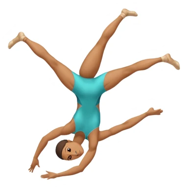 Gymnasts doing a backflip with a split leg on the floor. sticker
