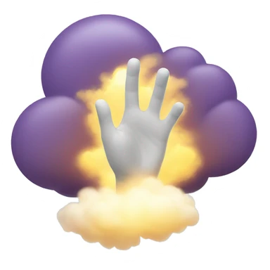 glowing hand coming out of a cloud sticker