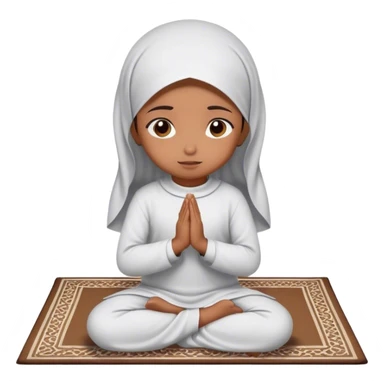 muslim girl praying on prayer mat sticker