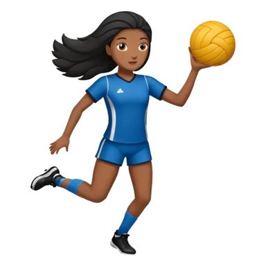 Uma atleta de voleibol de cabelo preto, esperando a bola na base sticker