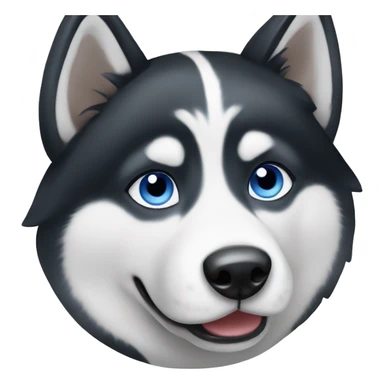 Black and white husky dog face with blue eyes sticker