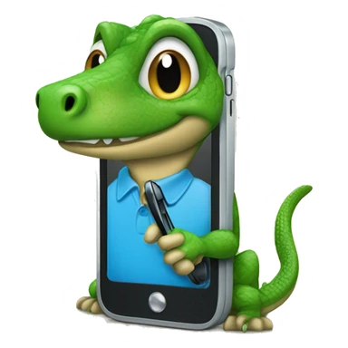 un lézard sur son téléphone  sticker