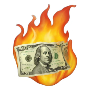 Money on fire sticker