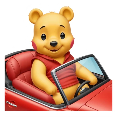 Winne the Pooh riding a car sticker