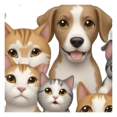 Dog with cats sticker