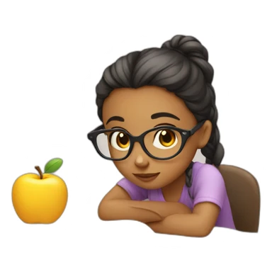 GIRL STUDYING CUTE sticker