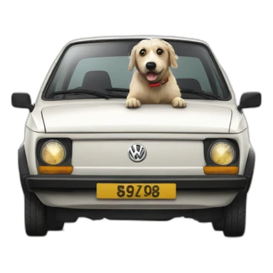 Old english seepdog driving volkswagen polo sticker