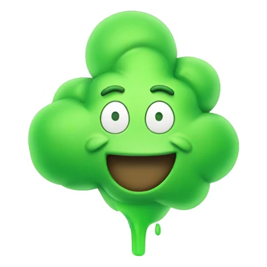 Living green gas cloud smiling widely sticker