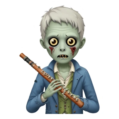 Zombie plays the flute sticker