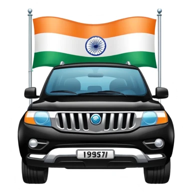 Black car fo officers India suv Indian.flag sticker
