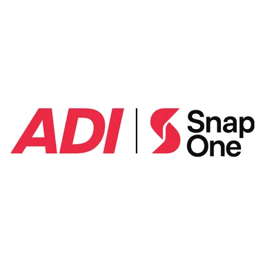 logo for ADI | Snap One, using red and black colors sticker