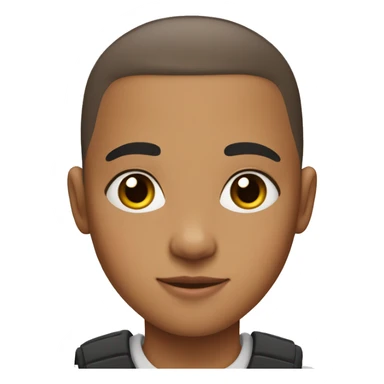 a mixed race boy with buzz cut and earrings on ears sticker