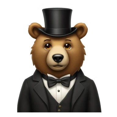 Bear with small top hat and bow tie sticker