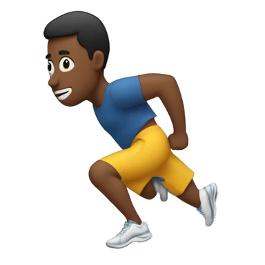 A person going for a jog. Their head is on upside down sticker