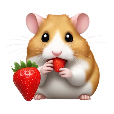 Hamster eating a strawberry ￼ sticker