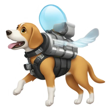 dog herring a jet pack sticker