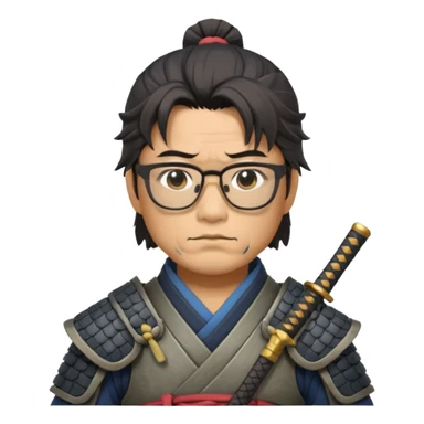 gözlüklü zırhlı samuray sticker