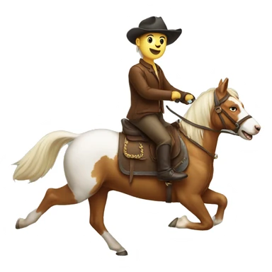 Dog riding a horse  sticker