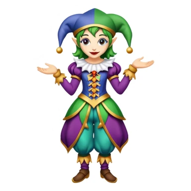 Jester girl full body sticker