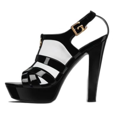 YSL TRIBUTE heel SANDAL black PATENT LEATHER sticker