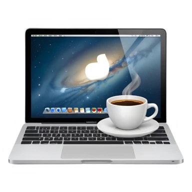 MacBook with a cup of coffee next to it sticker