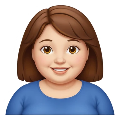 chubby lady with a brown hair sticker