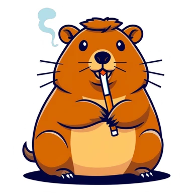 Capy smoking ciga sticker