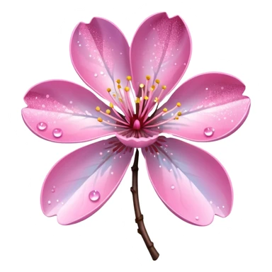 Stylized pink glitter cherry blossom flower (sakura) sticker