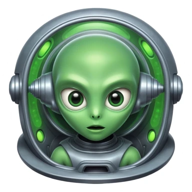Make a alien in a nave  sticker