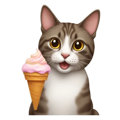 Cat whit a ice cream sticker