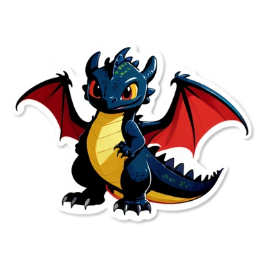 Toothless the dragon as an SUV sticker
