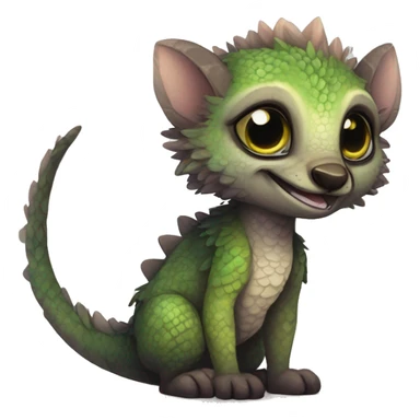  Scaly Cute Edgy Realistic Rare Fantasy Fluffy Slim Vernid-Trico-Melprin-species by LiLaiRa, by Falvie, full body sticker