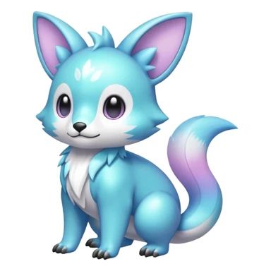 Cute cool pastel shiny colorful animal hybrid Fakemon full body sticker