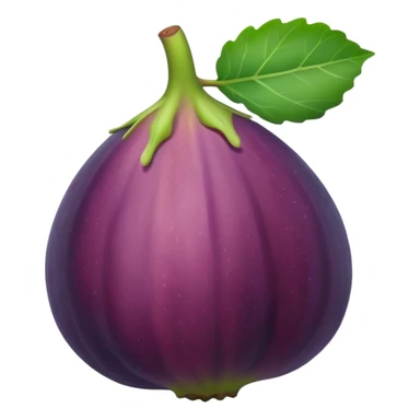 Please create a emoji of a cross-section of a fig with a small leaf sticker