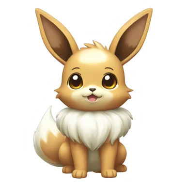Kawaii Shiny Pastel Eevee Full Body sticker