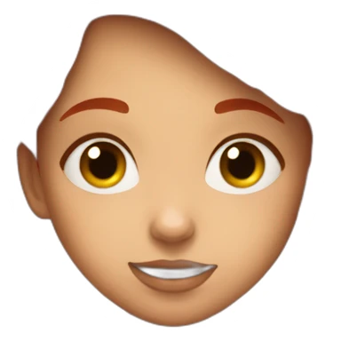 A girl with red hair eats crab sticker